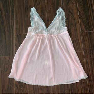 Y2K Baby Pink Mesh Lace Babydoll